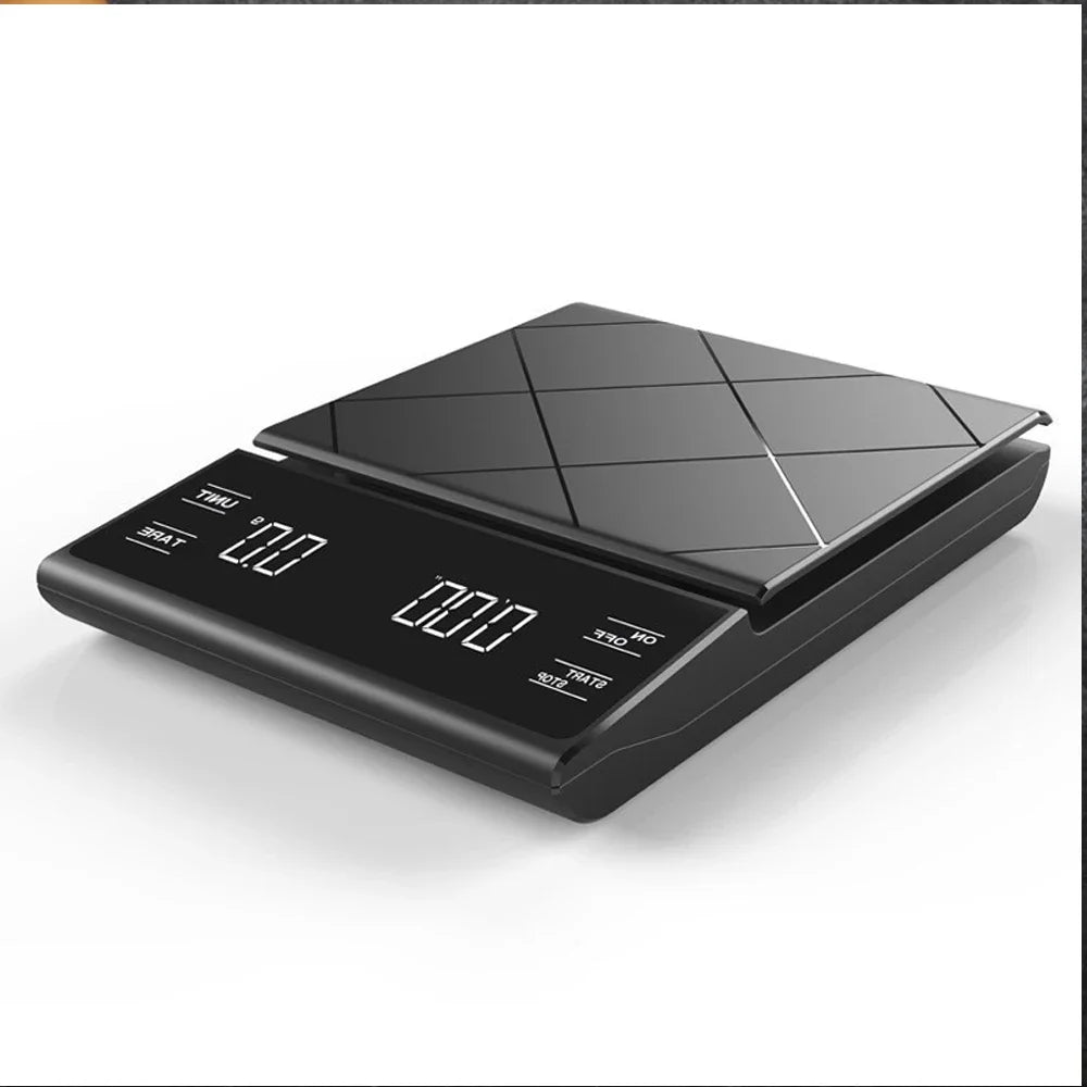 Smart Coffee Electronic Scale High Precision Digital Timing LCD Scale 3kg/0.1g Coffee Balance Measuring Weight Scale for Kitchen Quake B