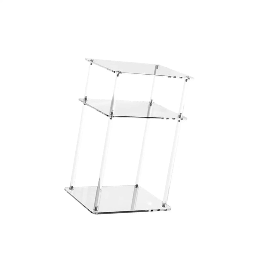 Acrylic Small Table 3 Tier Versatile Bedside Furniture for Small Space Bedside Cabinet for Bathroom Home Balcony Bedside Office Quake Rectangle
