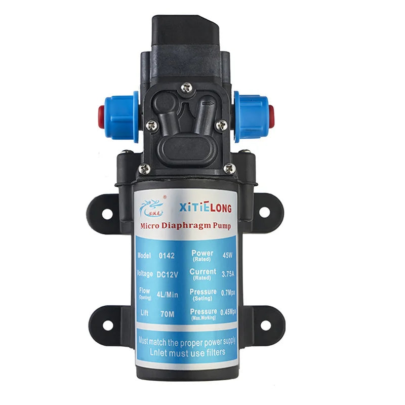 12V 45W Self-priming Booster Diaphragm Pump Factory Wholesale Automatic Start Stop Pressure Pump for Cleaning Water Pump Quake 0142YB-12-45 12V