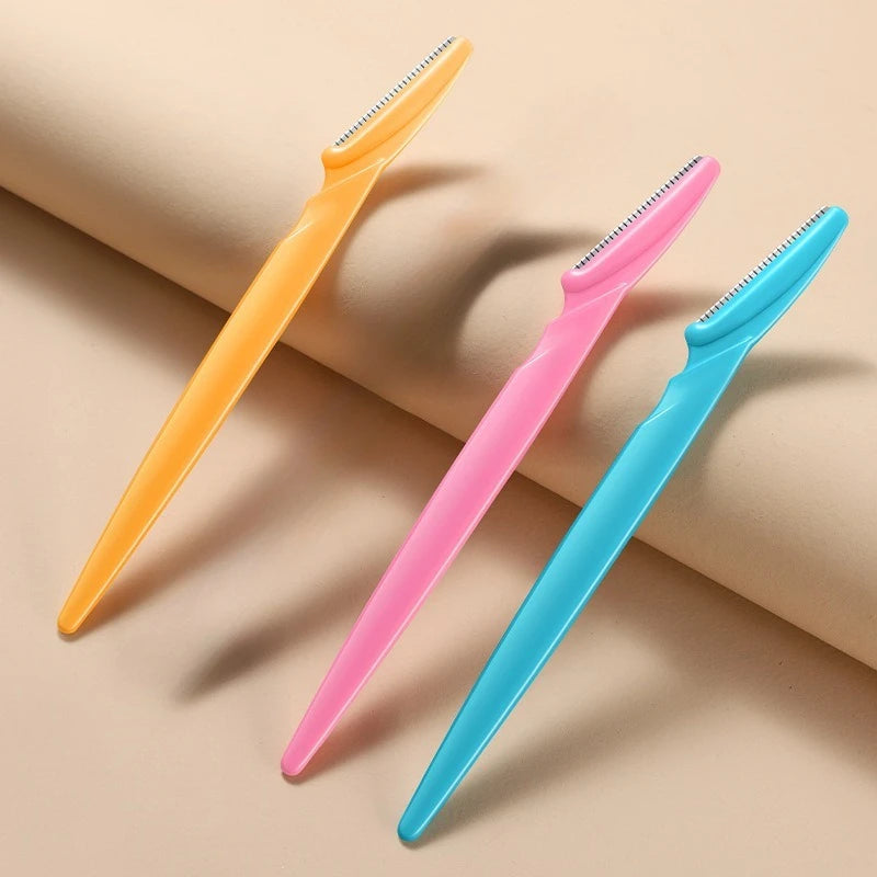 Travel Portable Eyebrow Trimmer Face Razor Face Hair Remover Tools Eyebrow Razor Instruments Cosmetic Beauty Pro Make Up Tools Quake 3Pcs colour