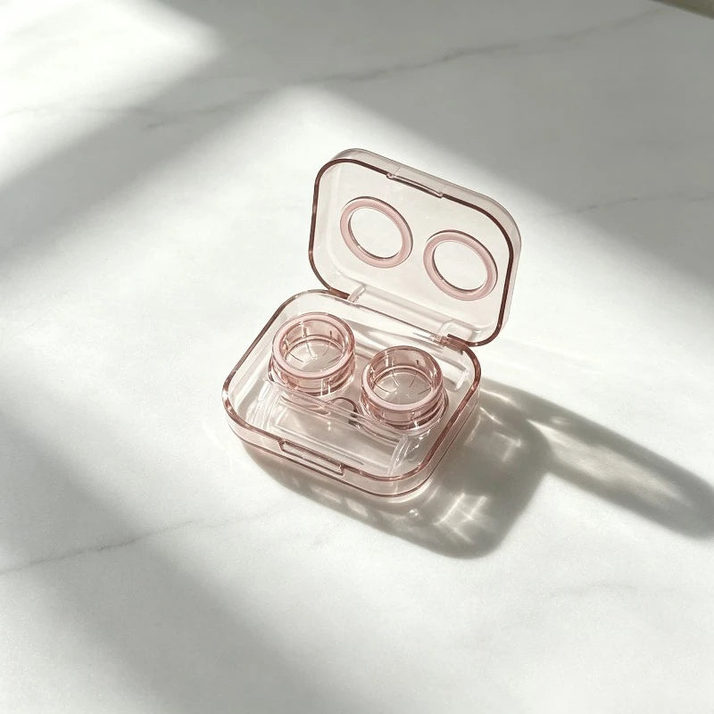 Portable Transparent Mini Contact Lens Case Integrated Twist-Free Cap Colored Lens Storage Box Compact Travel Eyewear Container Quake