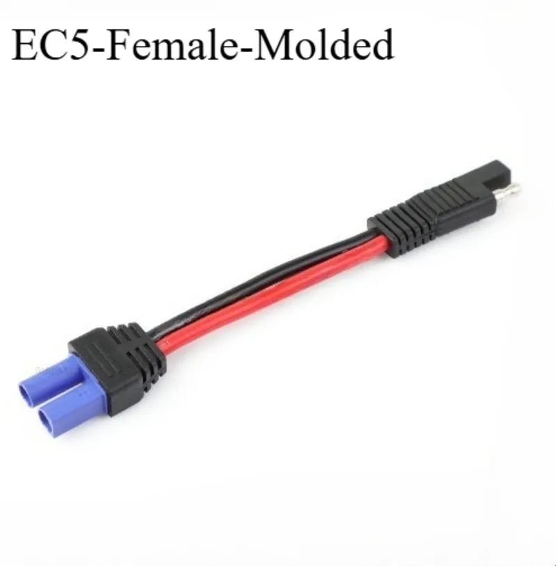 SAE Quick Connect To EC5 Male Female Power Adapter Cable 12AWG Copper Wire For Car Jump Starter Solar RV Motorcycle Battery DIY Quake EC5-F-Molded 12AWG 2M
