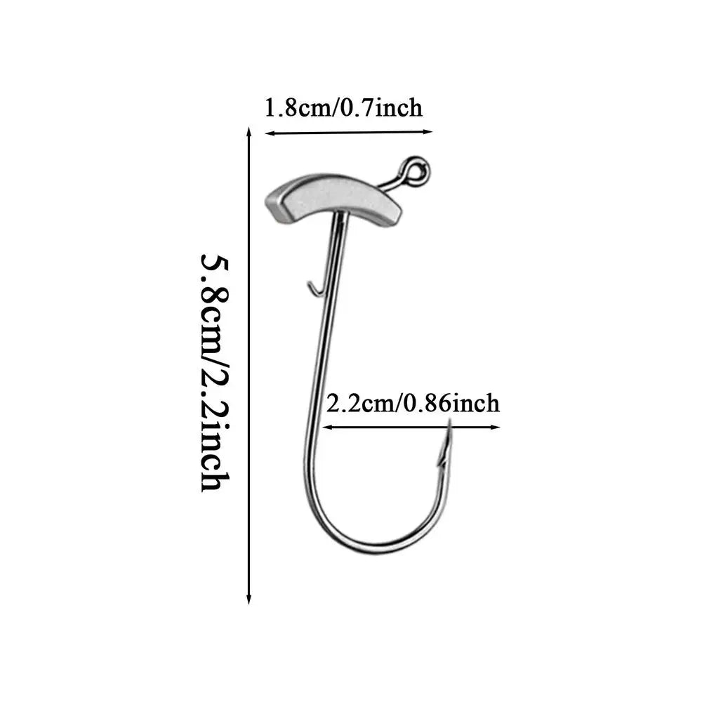 Urchin Baits for Bass Fishing 12 Pieces Weighted Long Shank Jig Head Kit Swimbait Hooks With Keeper for Saltwater Shrimp Trout Quake 12 peces
