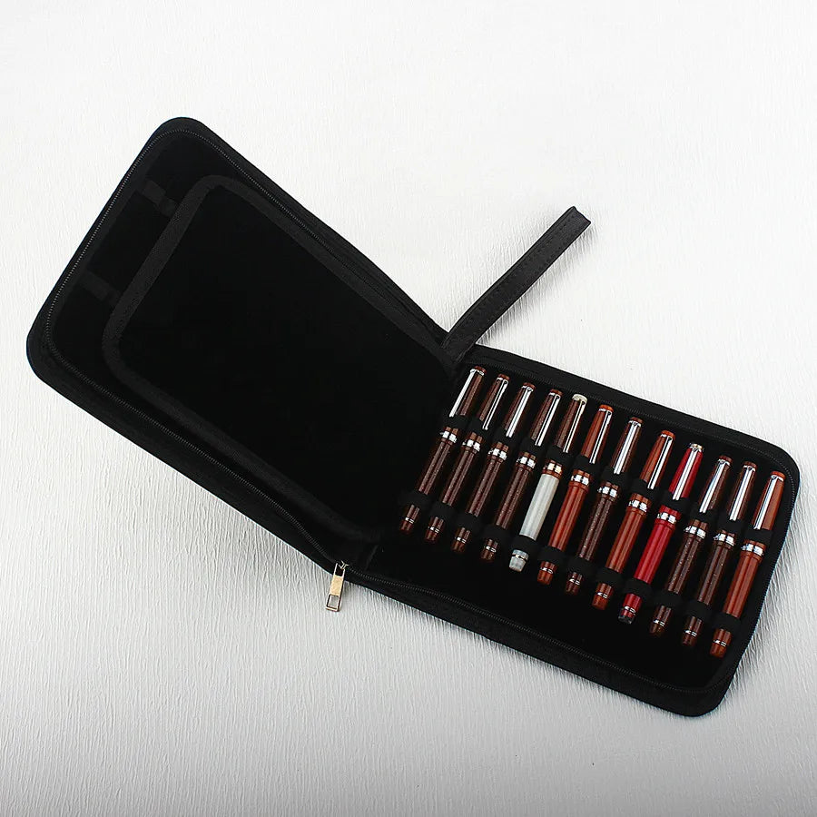 PU Leather Pen Holder Case for 10 24 36 48 Pens Waterproof Storage Organizer Quake