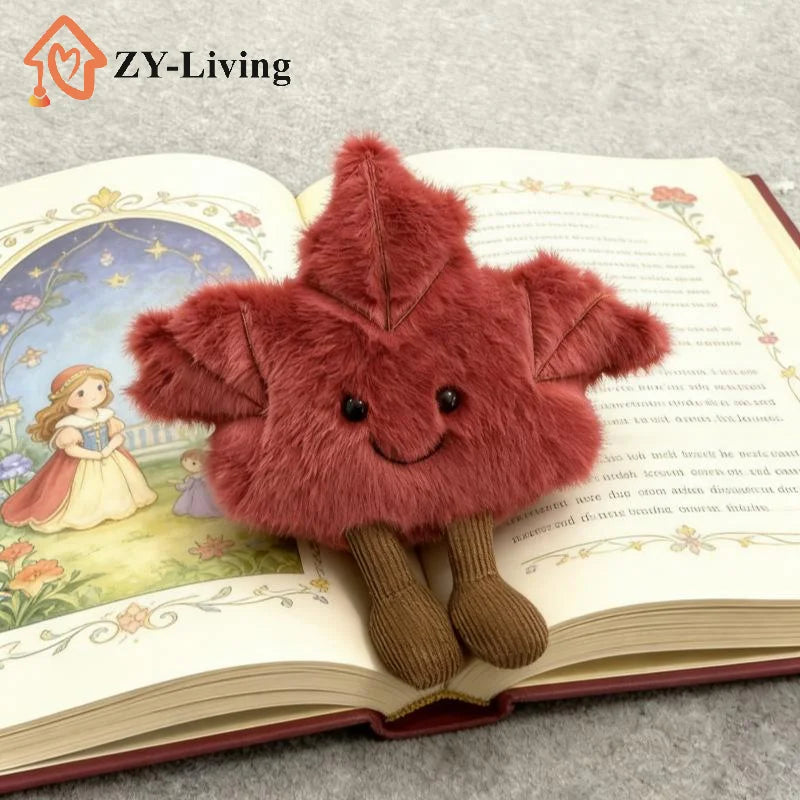 1Pcs Cute Cartoon Maple Leaf Doll Plush Keychain - Backpack Bag Decor ,Toy Gift for Kid Quake