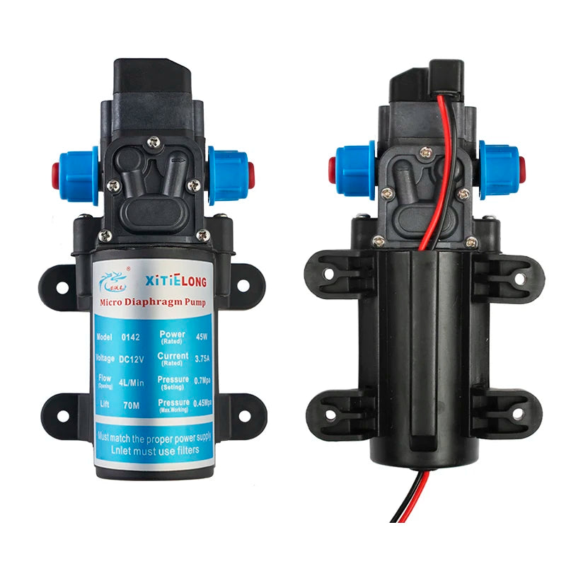 12V 45W Self-priming Booster Diaphragm Pump Factory Wholesale Automatic Start Stop Pressure Pump for Cleaning Water Pump Quake