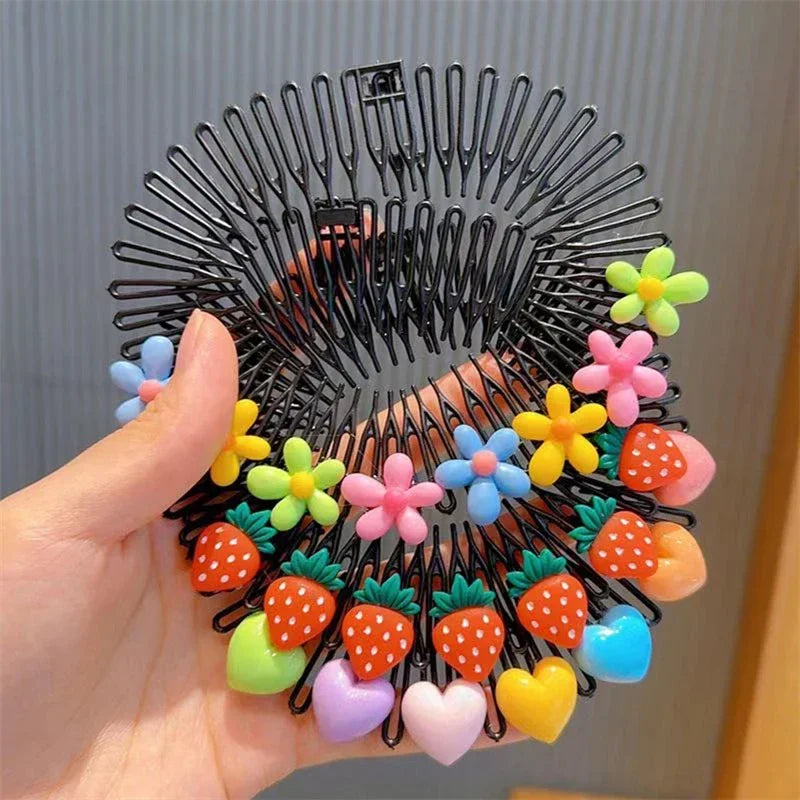 Children Y2k Star Colorful Broken Hair Comb Headband Hair Clip Bear Cute Headdress Sweet Princess Girls Elongated Hair Accessory Quake