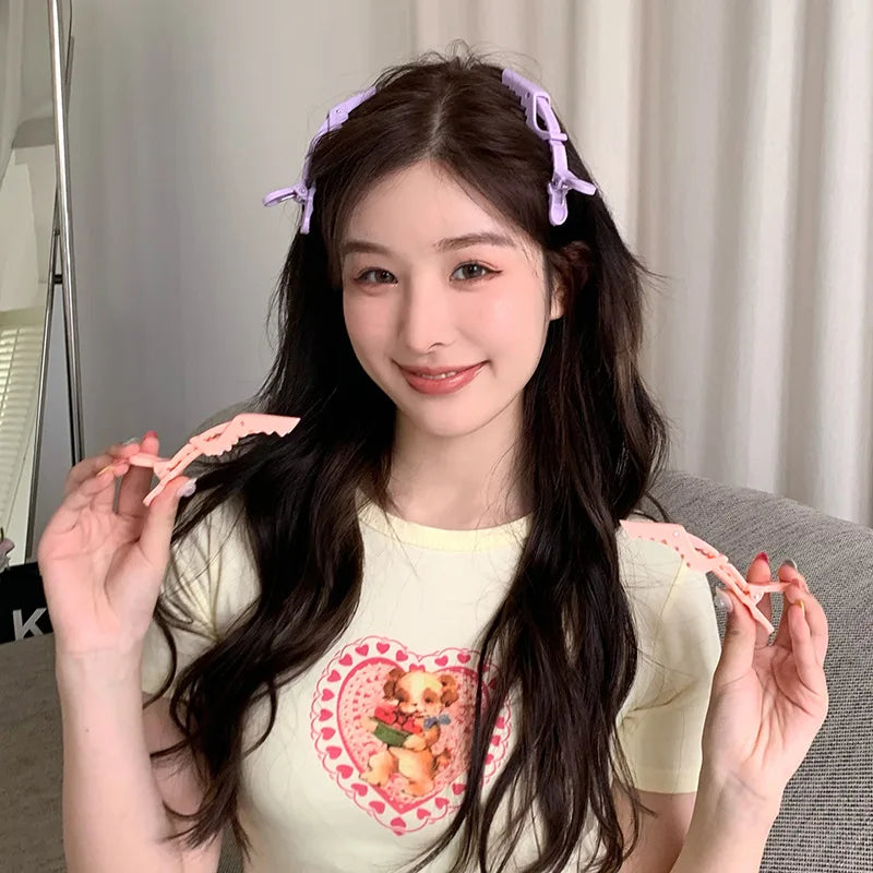 4pcs/set Korean Fluffy Hairpins Bangs Fixed Clips Curling Hairpin Hair Root Volumizing Clips Hairdressing Hair Style Accessories Quake