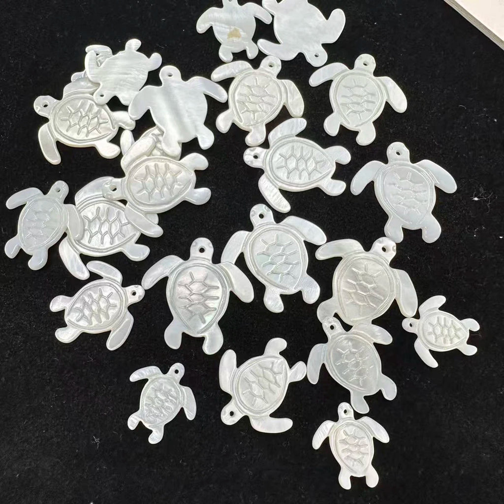 6Pcs Small Pendant The Mother Of Pearl Shell Tortoise Small Pendant For Jewelry Making DIY Earrings Necklace Tassel Accessory Quake
