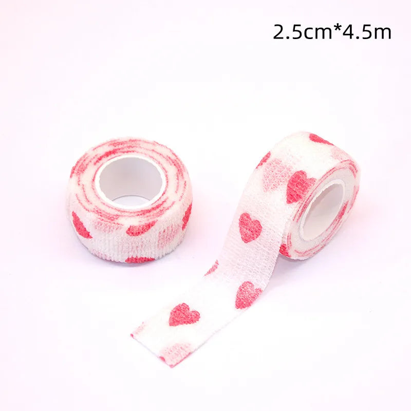 1 Pc Self Adhesive Elastic Bandage Protection Finger for Writing First Aid Kit Colorful Tape New Tattoo Accessories 2.5cm X 4.5m Quake NO.7
