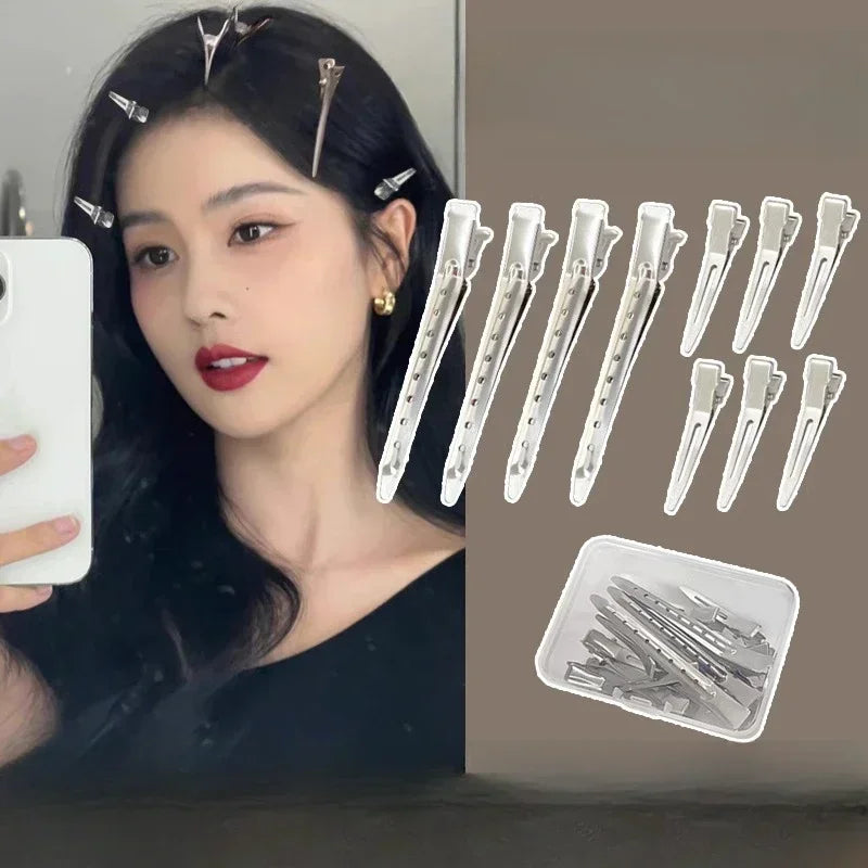 Simple Metal Duckbill Clip Crocodile Curly Hairpin Barrettes Hairstyle Holder Fluffy Hair Root Salon Haircut Headwear Bobby Pins Quake