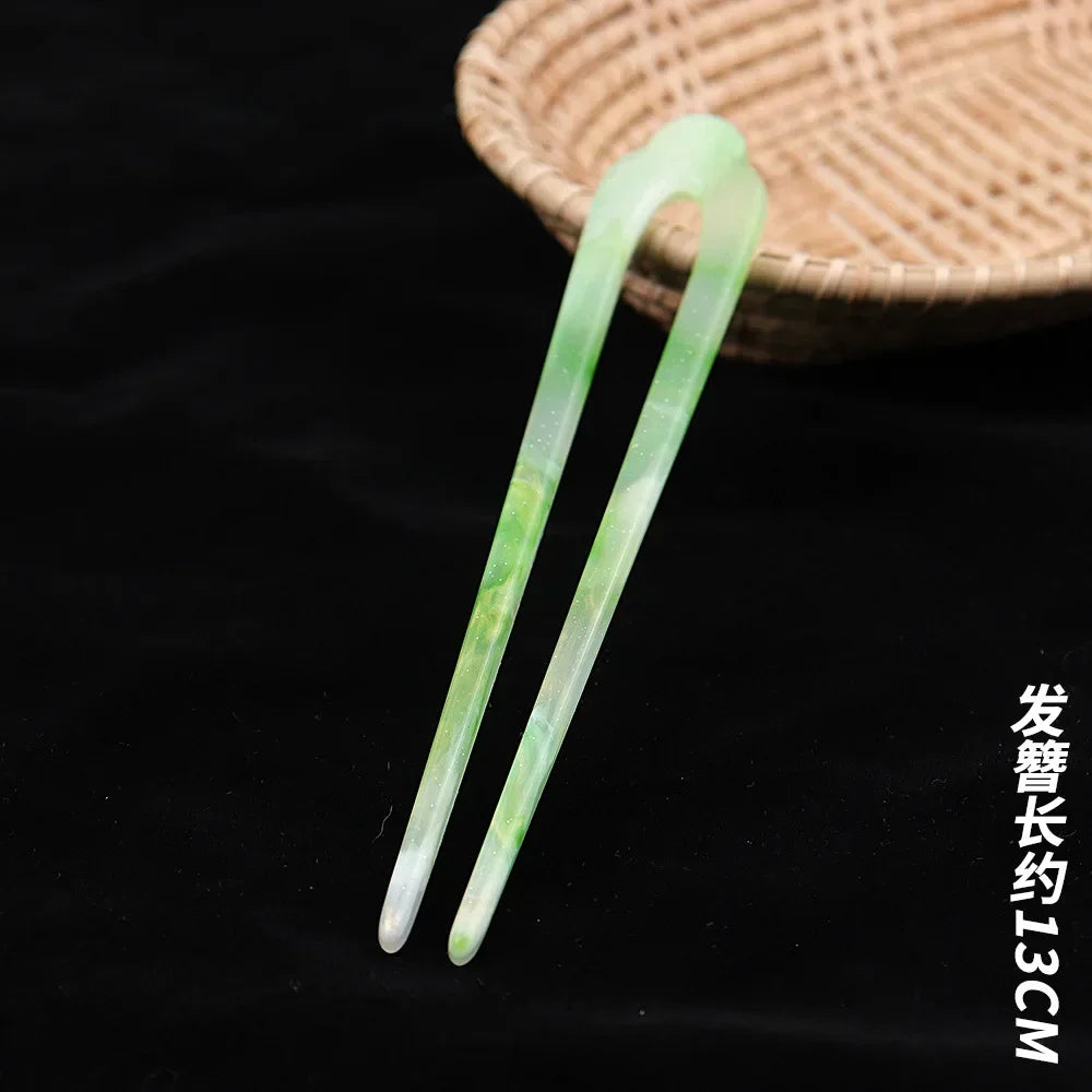 Simple Transparent Hairpin Chopstick Vintage Elegant Hair Stick Ancient Style Ornament Pan Hair Headdress Hair Style Accessories Quake 2