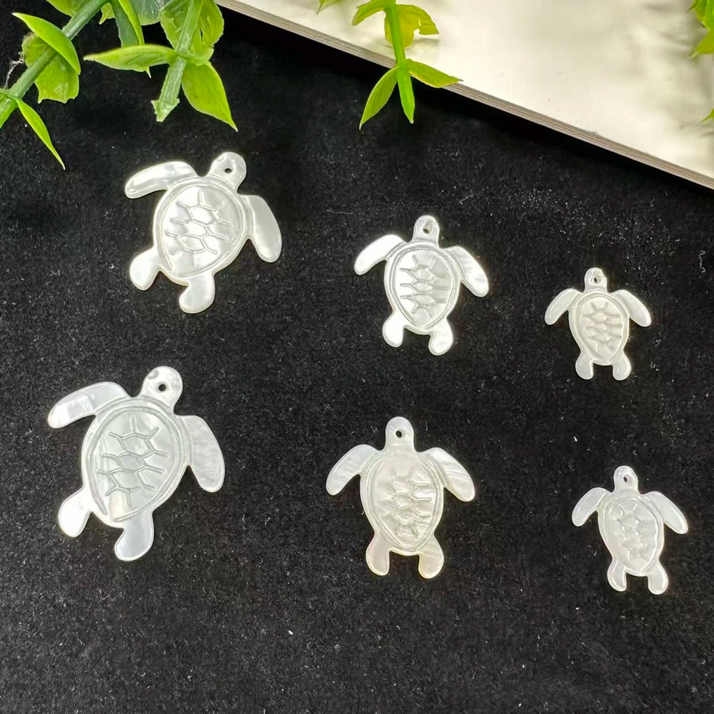 6Pcs Small Pendant The Mother Of Pearl Shell Tortoise Small Pendant For Jewelry Making DIY Earrings Necklace Tassel Accessory Quake