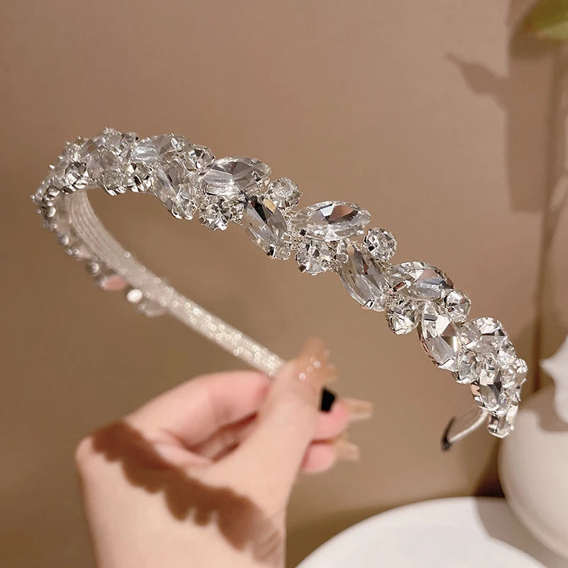 Versatile Out Rhinestone Headband Hairpin Headband Retro French Crystal Headband Female Korean Version Quake