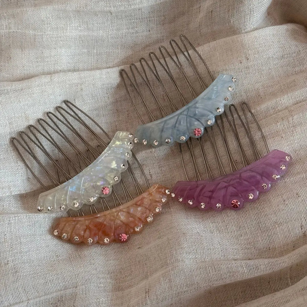 Acetic Acid Colorful Diamond Crown Insert Comb Forehead Bangs Side Insert Comb Elegant Hair Accessories Korean Style Headwear Quake