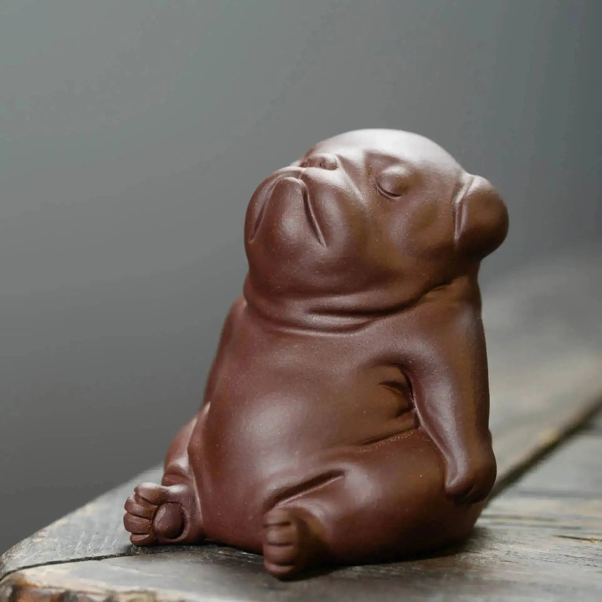 Zisha Tea Pet Dog Small Ornament Zodiac Lazy Dog Sculpture Tea Pet Accessories Craft Decoration Quake