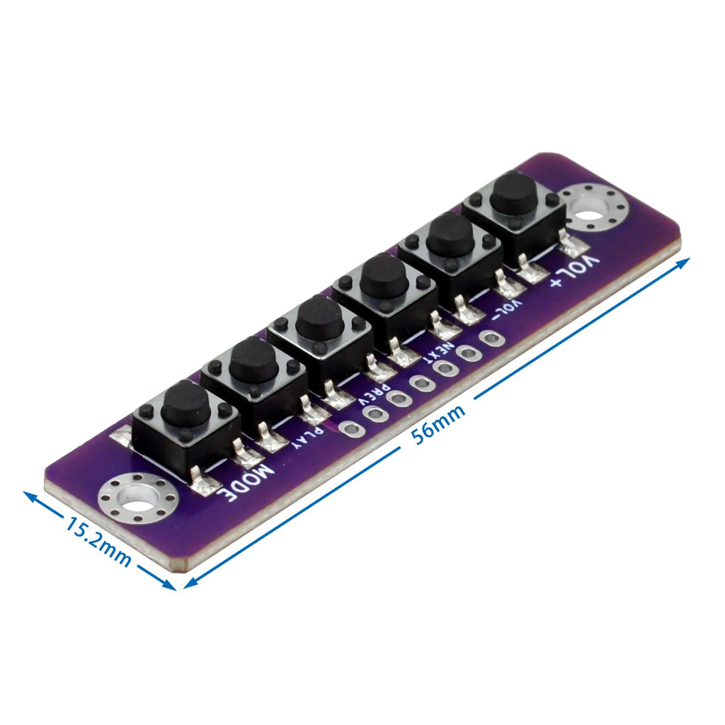 1 2 3 4 5 6 bit Independent Button Module MCU External Button Module Micro Switch ButtonBoard ForBluetooth Power Amplifier Quake 6 bit
