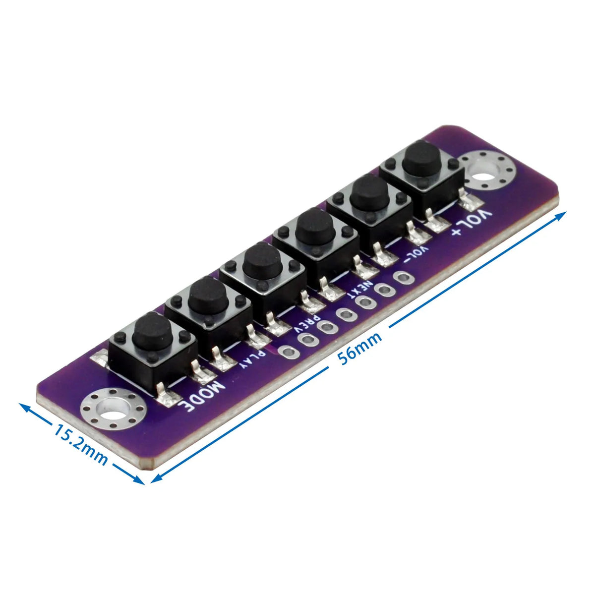 1 2 3 4 5 6 bit Independent Button Module MCU External Button Module Micro Switch ButtonBoard ForBluetooth Power Amplifier Quake 6 bit