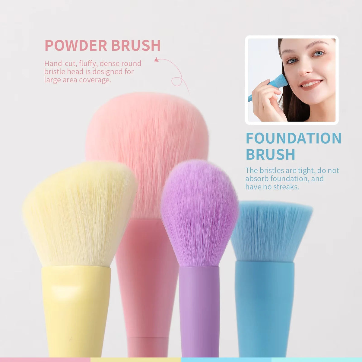 17 Color Multi-Color Makeup Brushes Macaron Color Brushes Eyeshadow Foundation Makeup Brush Set Colorful Makeup Tools Full Set Quake