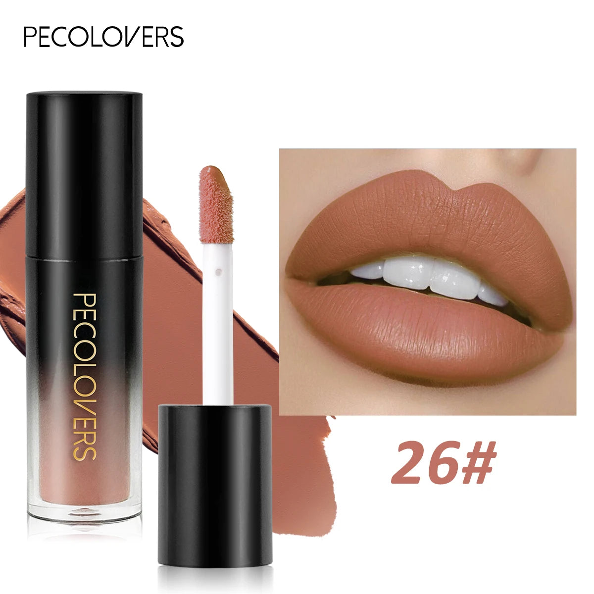 Multiple Colors Matte Velvet Lip Gloss, Waterproof Long-lasting Non-stick Cup,smooth Lipstick To Apply High Color Rendering Quake 26