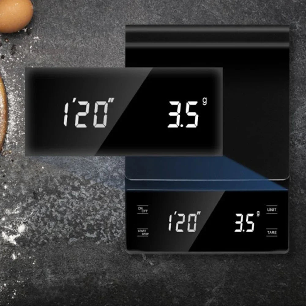Smart Coffee Electronic Scale High Precision Digital Timing LCD Scale 3kg/0.1g Coffee Balance Measuring Weight Scale for Kitchen Quake
