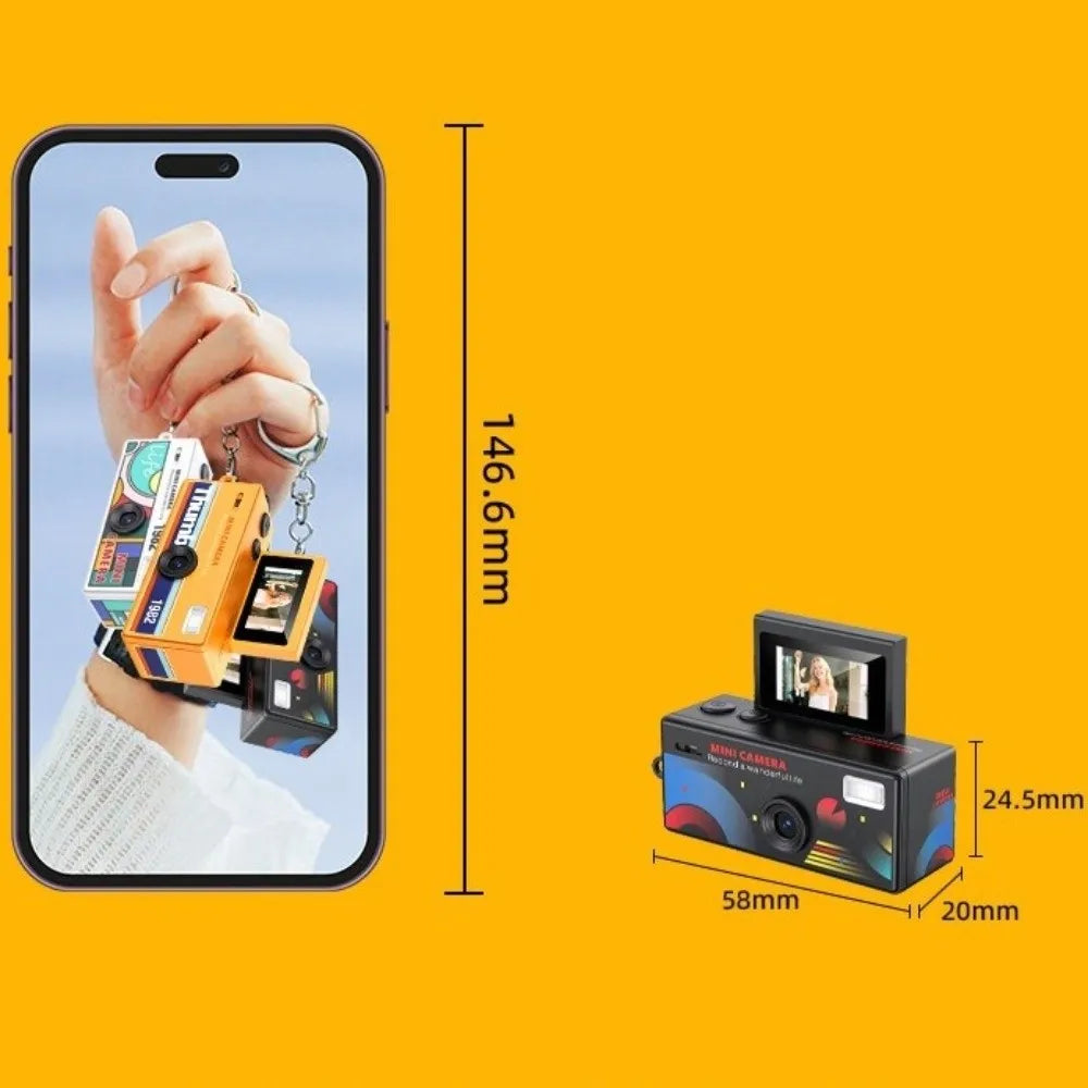 Gifts Flip Screen Keychain Thumb Camera Retro Bag Charm Digital Camera Mini with Video Recording Outdoor Sports Camera Quake