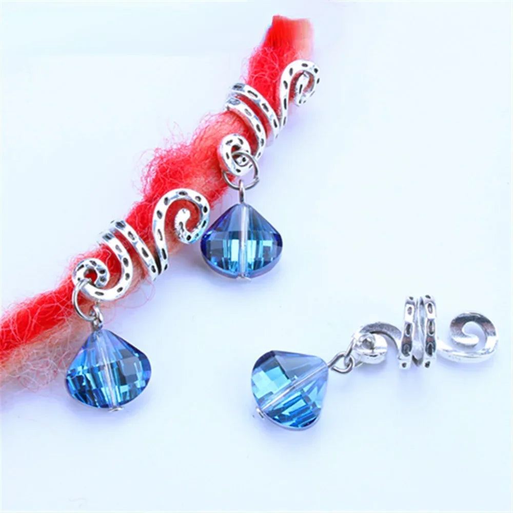 Hair Braided Wig Jewelry Hair Extension Rings Buckle Metal Hollow Out Iron Flower Tube Hair Ring Buckle Headdress Styling Rings Quake 5pcs LQ716-16