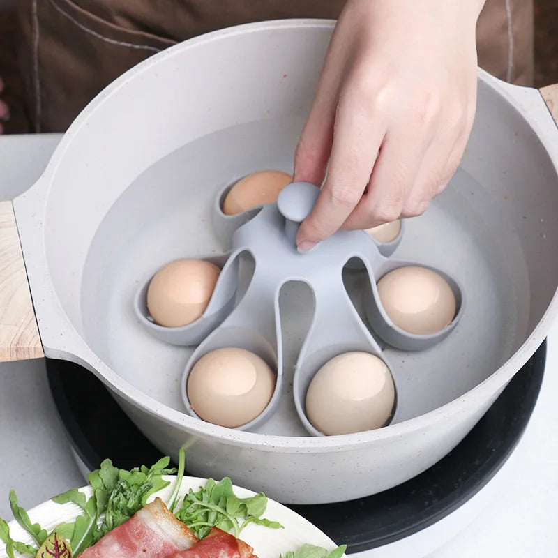 Flexible Egg Boiling Rack Reusable Egg Cooker Holder Tray Kitchen Gadget for Making Perfect Boiled Eggs At Home Quake