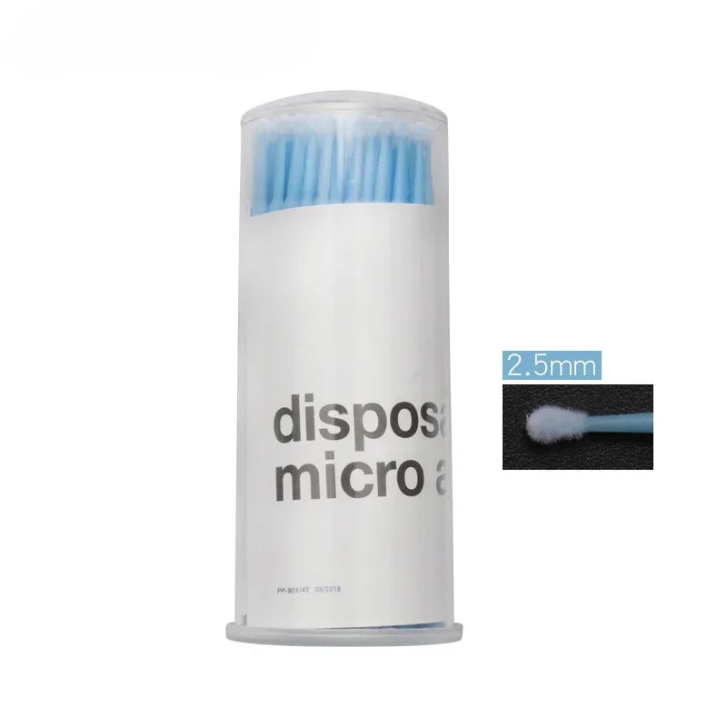 vvocci 100pcs Disposable Mini Makeup Applicator Brushes – Barrel Eyelash Extension & Mascara Brushes, Single-Use Cosmetic Tools Quake M181 Light Blue L
