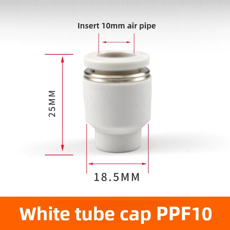 3/5PCS PPF Pneumatic Joints PPF Pipe Caps, Straight-through, Quick Plug Air Hoses, Caps, Pipe Plugs,4/6/8/10/12/14/16 Pipe Plugs Quake PPF-10(White) 5pcs
