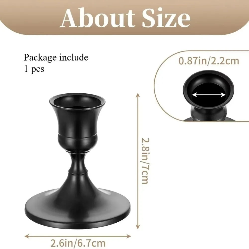 1/3pcs Vintage Elegant Tabletop Candle Holders Metal and Aluminum Home and Hotel Decoration Candlestick Holder Quake black-1pcs