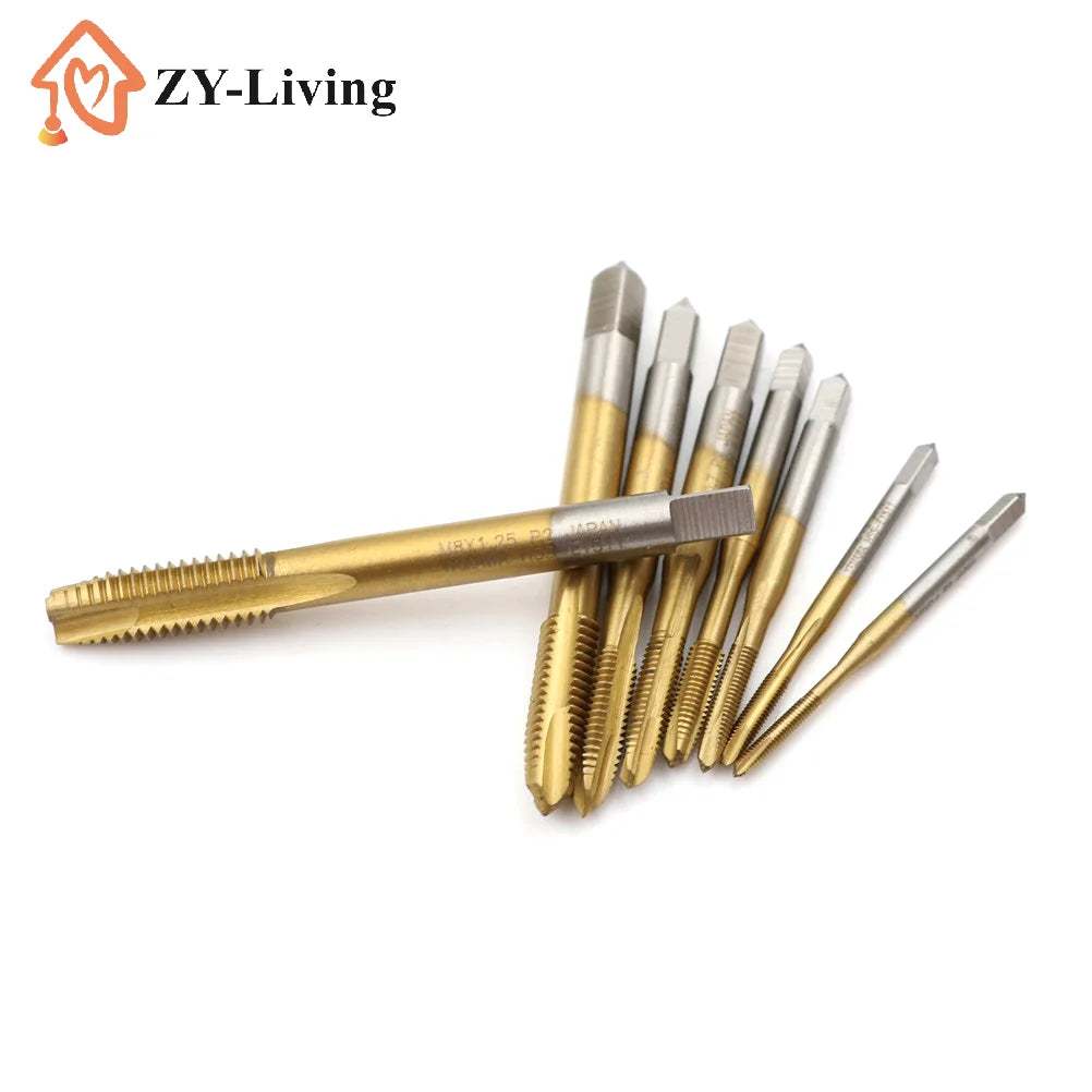 1Pcs M2/M2.5/M3/M3.5/M4/M5/M6/M8 HSS Metric Straight Flute Thread Screw Tap Plug Tap Quake