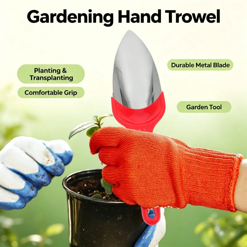 Multipurpose Stainless Steel Shovel Garden Hand Trowel Suitable for Yard Potting Soil Loosening Planting and Home Ice Scooping Quake