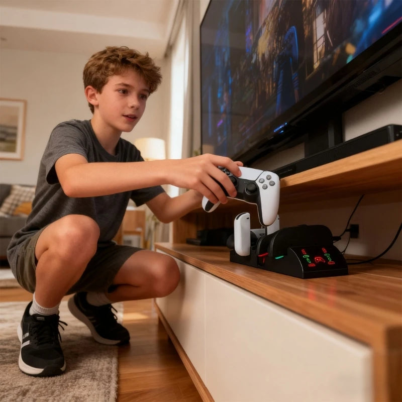 Universal Gaming Charging Dock for NS2PRO Supporting 4 5 Controllers With Individual Power Indicators K1KF Quake