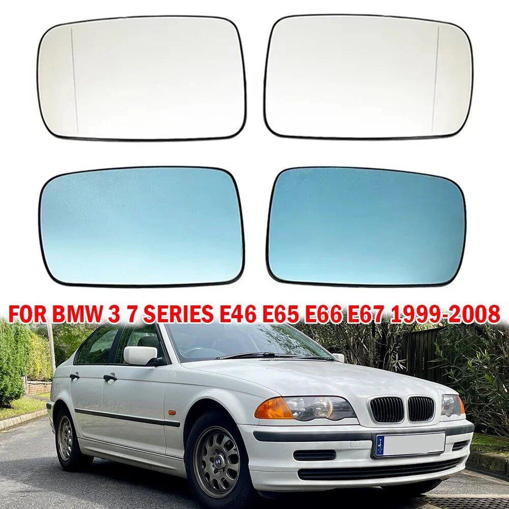 For BMW E46 3-Series 1999-2006 E65 E66 E67 7-Series 2001-2008 Left Right Rear View Lens Split Mirror Heated Glass Rearview Lens Quake
