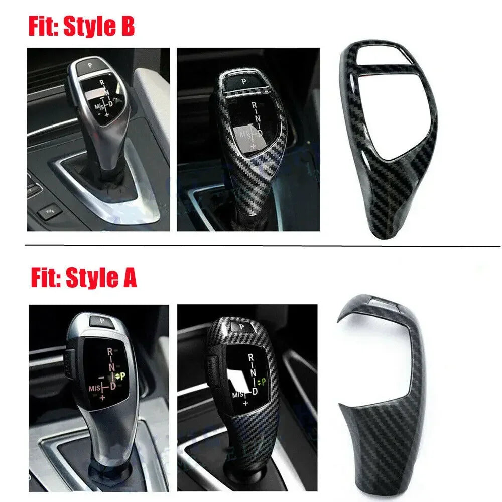 For BMW 1 2 3 4 5 6 Series F10 F18 F20 F21 F22 F23 F30 F31 F32 F35 Carbon Fiber Style ABS Gear Shift Knob Panel Cover Trim Frame Quake