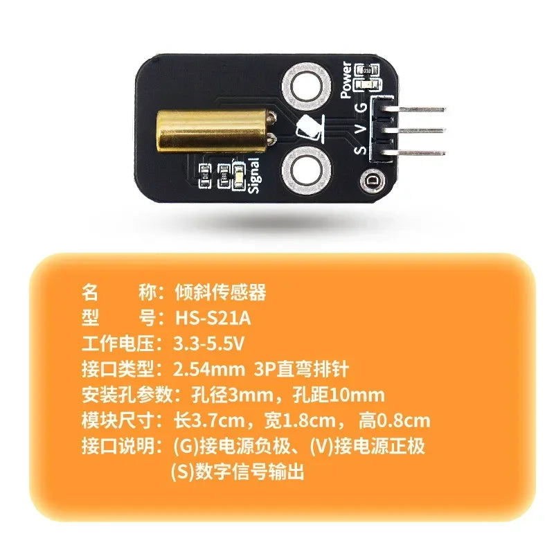 SW-520D -Angle Sensor Module Ball Tilt Vibration Switch for Arduino- Kit Development Board Quake