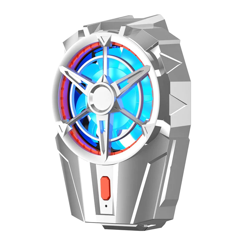 Cell Phone Cooler Portable Mobile Phone Radiator Phone Cooling Fan Dissipate Heat Cooling Phone Temperature For Gaming Quake X52 silver 300mah