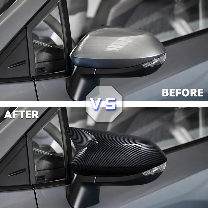 For Toyota Corolla 2019 2020 2021 2022 Rearview Side Mirror Cover Wing Cap Exterior Door Rear View Case Trim Carbon Fiber Look Quake