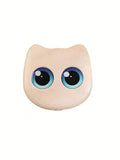 1 Box 6pcs Mini Cute Cat Design Portable Makeup Brush Set - Powder Brush, Eyeshadow Brush, And Assorted Brushes Quake pink