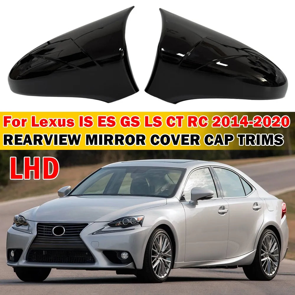For LHD LEXUS IS ES GS LS CT RC F-Sport 2014-2020 2x Car Sticker Rearview Side Mirror Cover Wing Cap Exterior Door Case Trim Quake