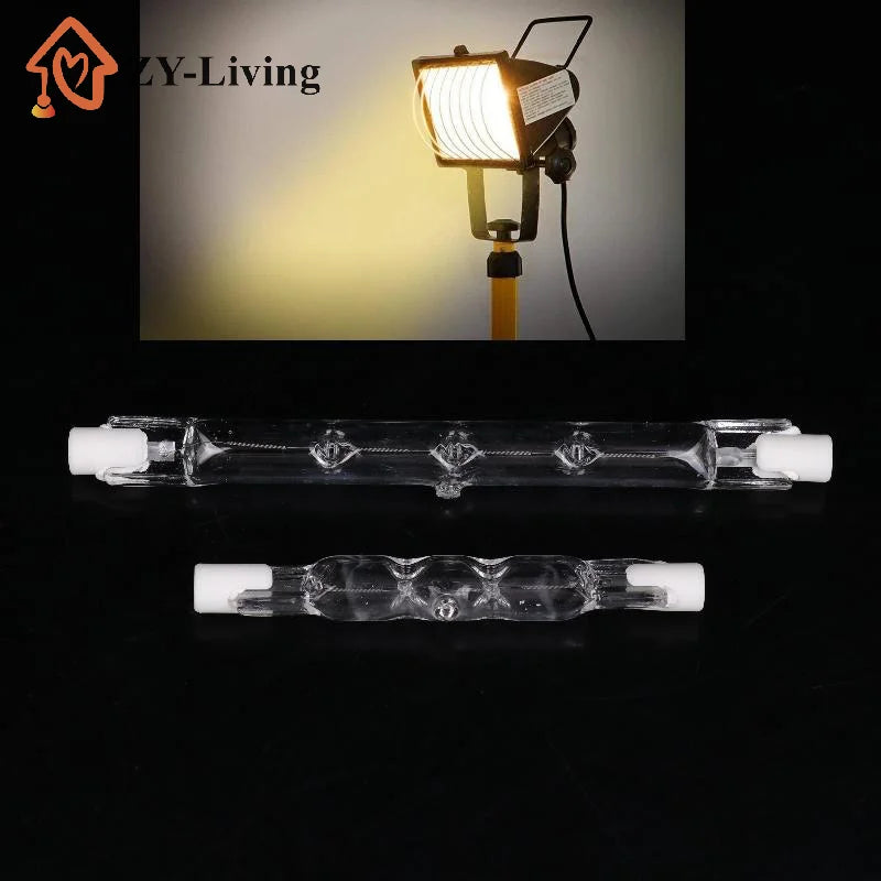 1Pcs J Type Halogen Light Bulb 360° Beam Angle R7S Halogen Linear Light Bulb For Ceiling Cabinet And Desk Construction Lights Quake