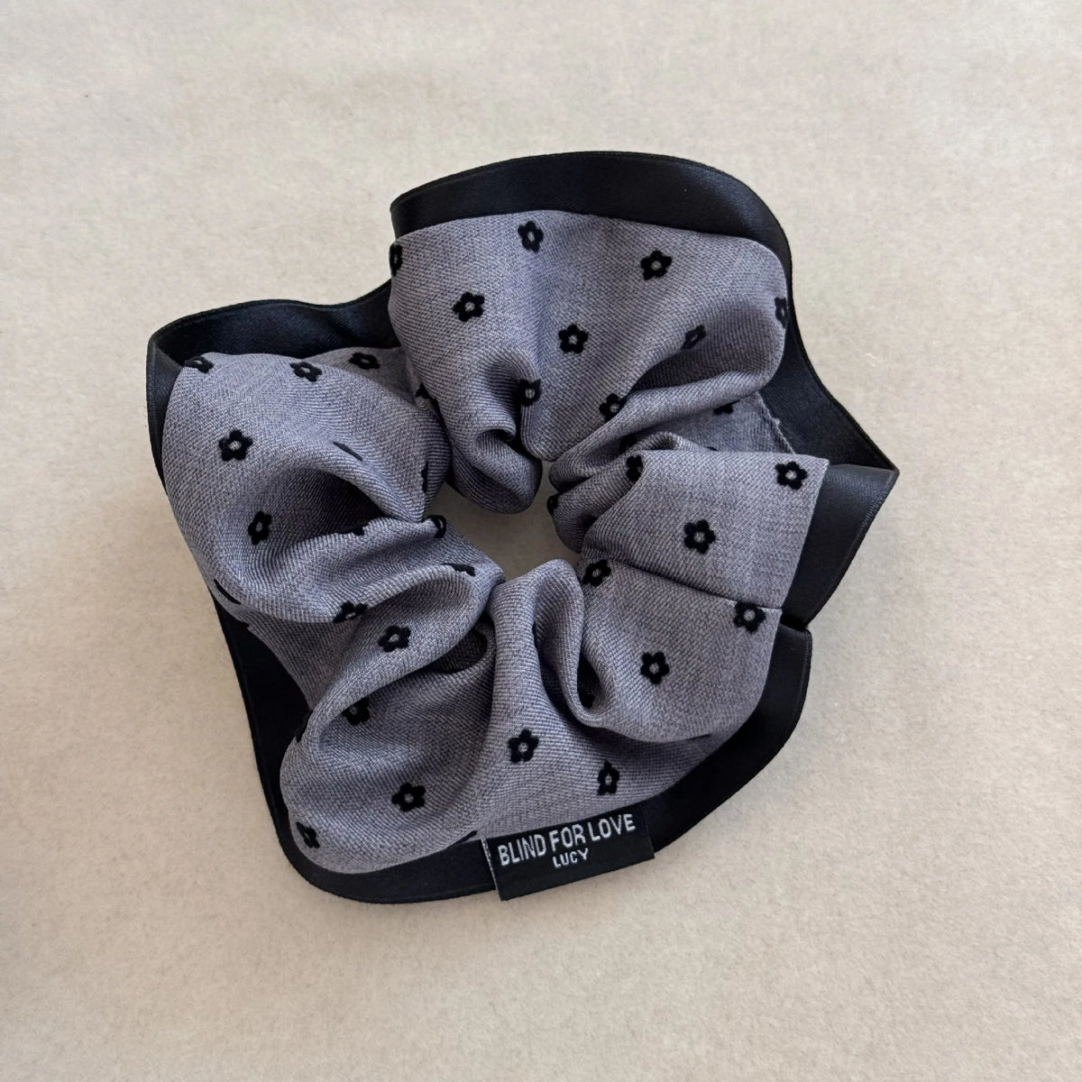 Women Scrunchies Polka Dot Elegant Ruffle Hair Ties Girls Ponytail Holder Elastic Rubber Bands Hair Style Accessories Headwear Quake gray hd