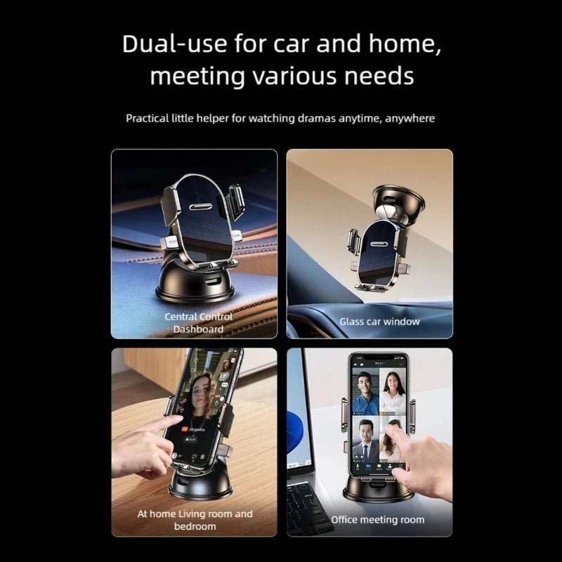 Universal Car Phone Holder 360 Rotation Adjustable Vent Clip ABS Construction Easy Suction Cup Setup Stand K1KF Quake
