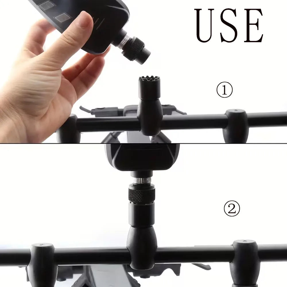 2Pcs/Set Fishing Alarm Bracket Connectors Fishing Alarm Bracket Link Equipment Magnetic Fishing Alarm Adapters for Fishing Rod Quake
