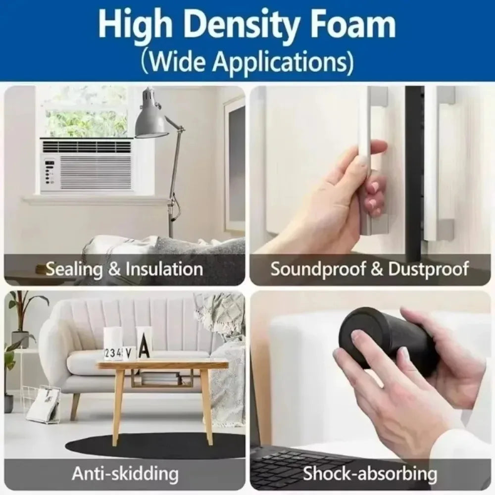 20/2M Door Window Sponge Sealing Strip Self-adhesive Window Windproof Dustproof Sealing Strip Furniture Anti Collision Foam Tape Quake