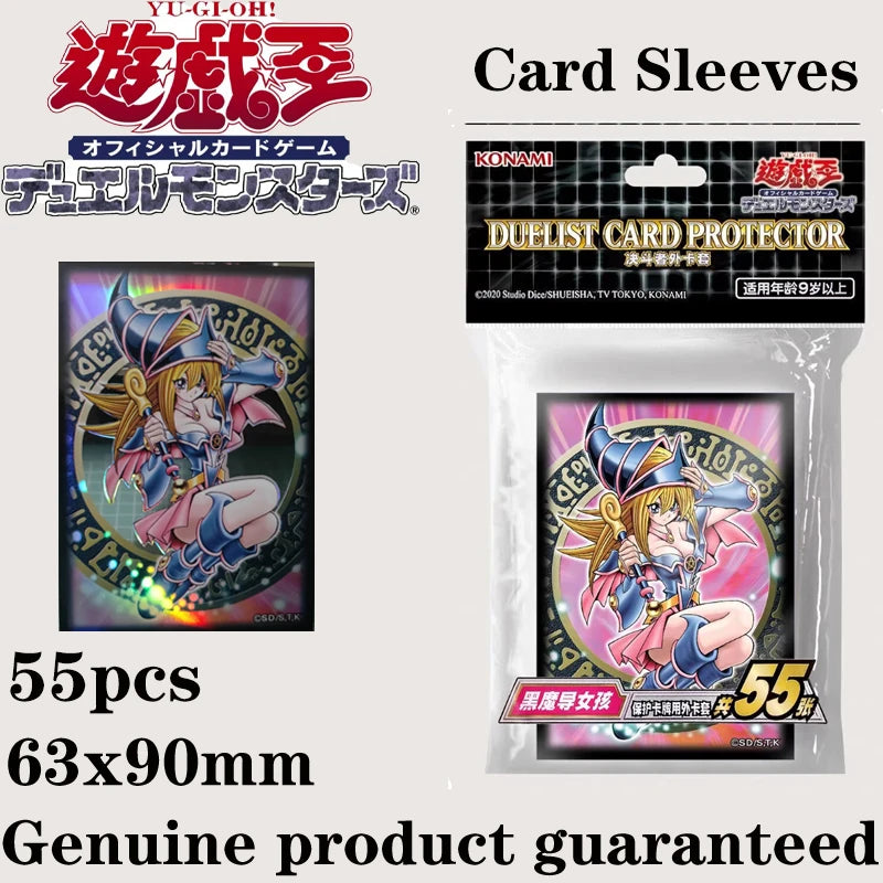 Hot Yu-Gi-Oh! Dark Magician Girl Card Sleeves 55PCS Set 63x90mm Premium Quality Protective Covers Official Anime Collection Gift Quake