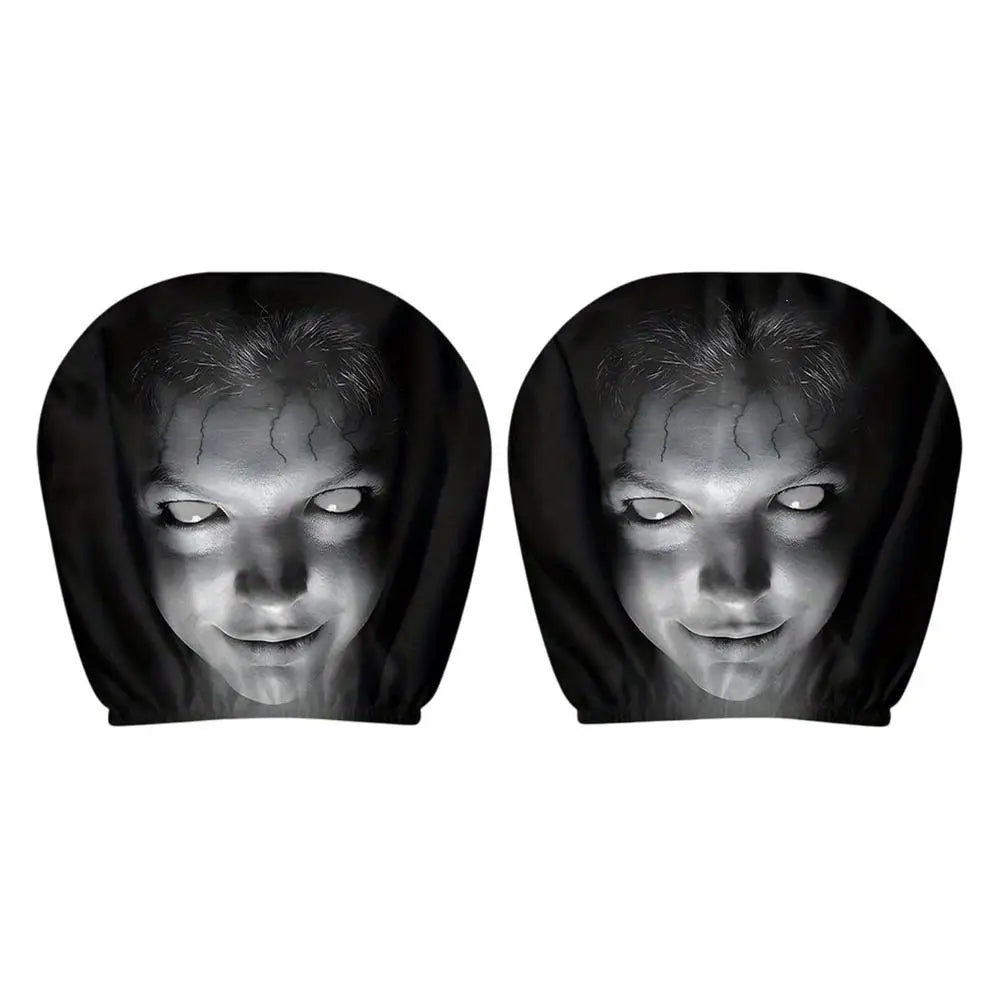 Headrest Covers Soft Funny Spooky Universal Spooky for Trip Travel Daily Commuting Home Trick Party Fall Holiday Event Racing Quake C