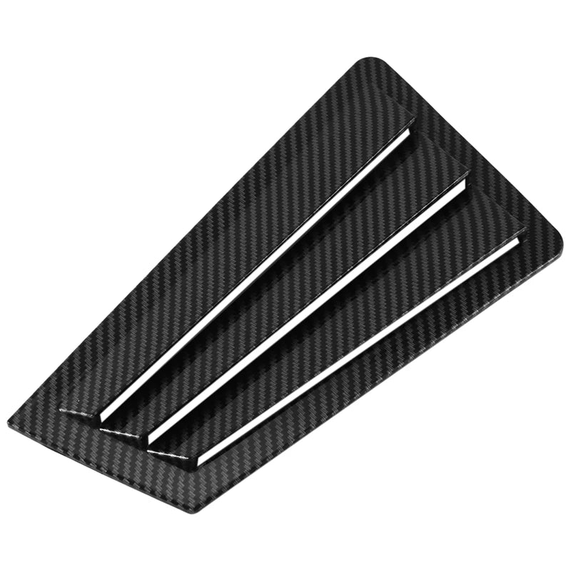 For Mazda 3 Sedan 2003-2008 Car Rear Louver Window Side Shutter Cover Trim Sticker Vent Scoop ABS Carbon Fiber Style Gloss Black Quake