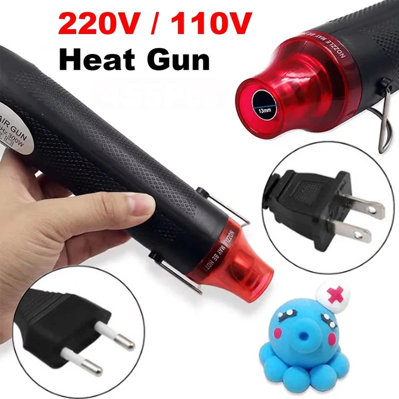 220/110V Hot Air Gun DIY Tool Heat Electric Power Tool Mini 300W Soldering Temperature Crafts Blower with Supporting Seat Shrink Quake